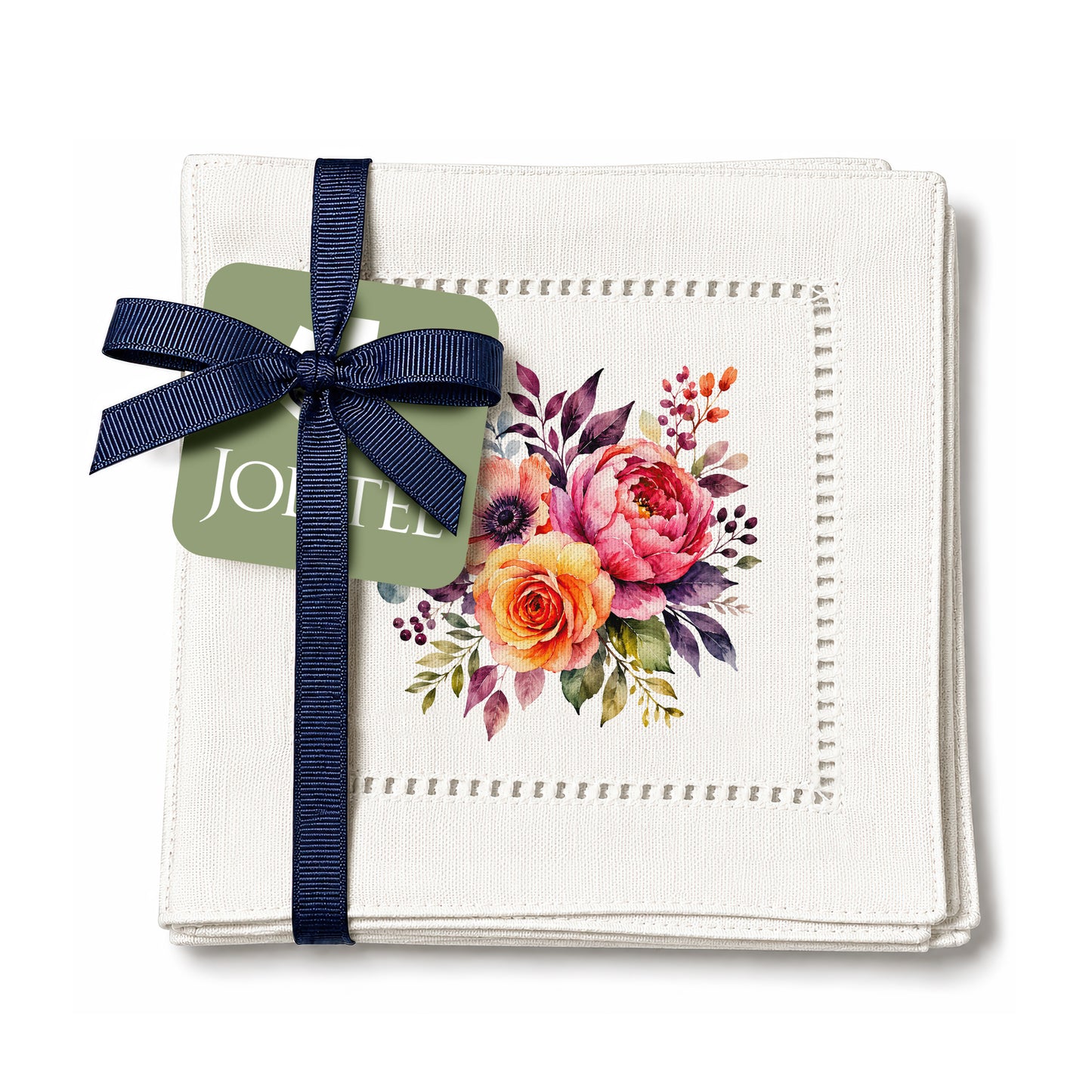 Starter Set Flowers Hemstitch Napkiins