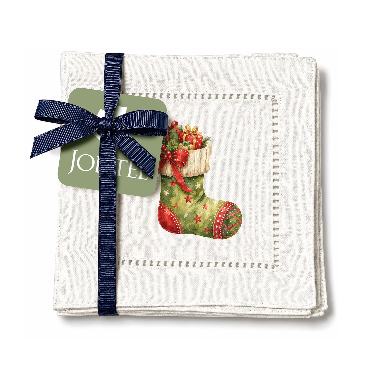 Holiday Hostess Stocking Hemstitch Napkins