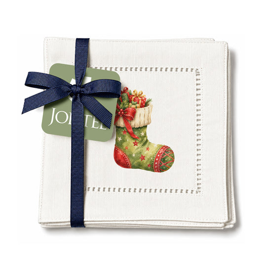Holiday Hostess Stocking Hemstitch Napkins