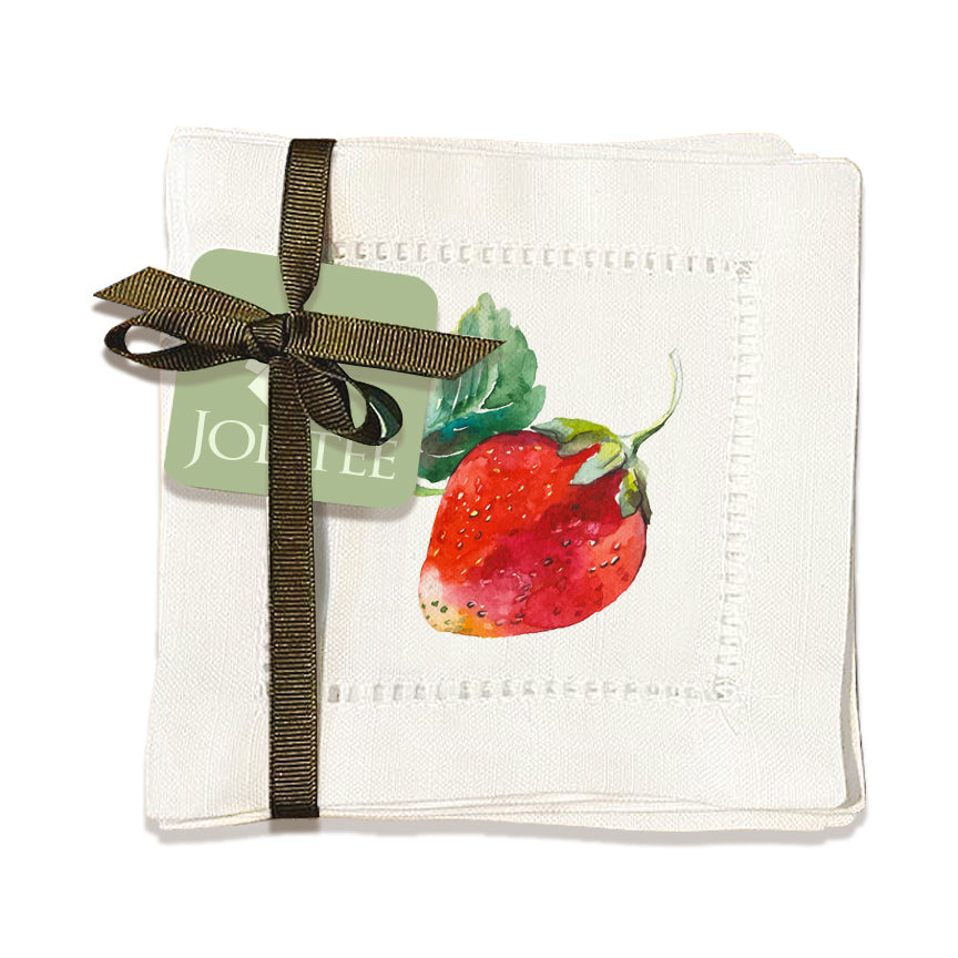 Strawberry Hemstitch Napkins