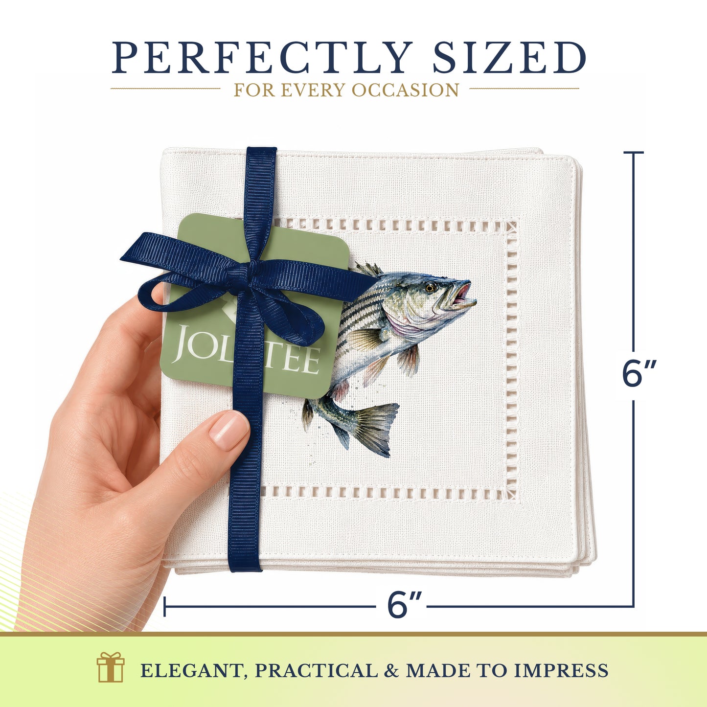 Striped Bass Hemstitch Napkins
