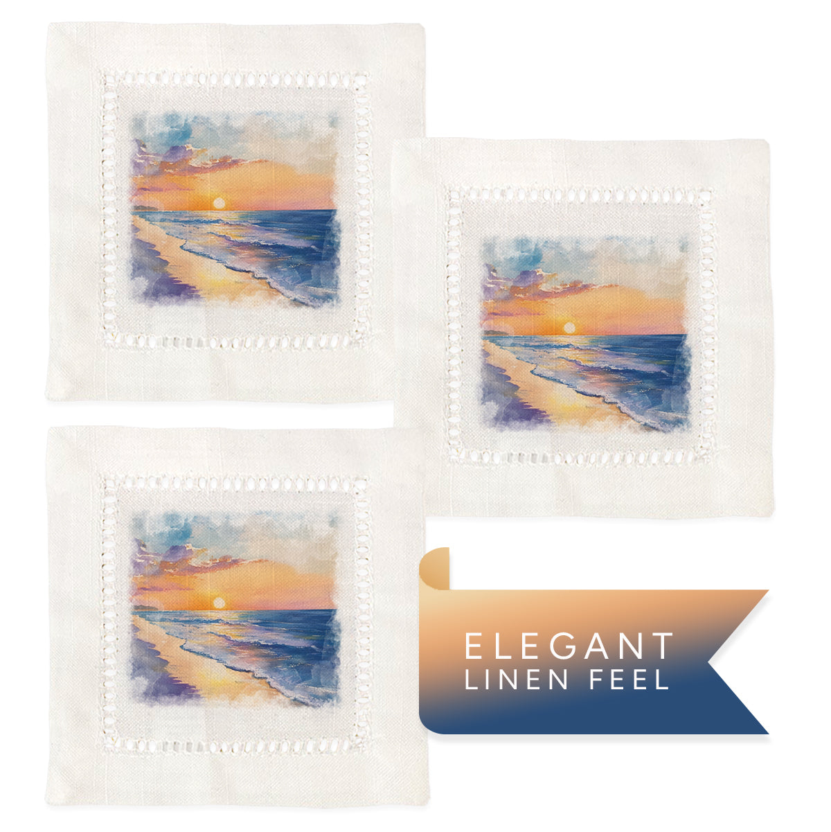 Sunset Beach Hemstitch Napkins