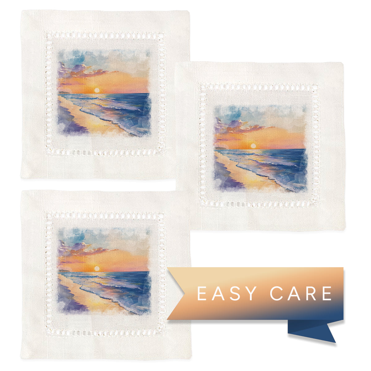 Sunset Beach Hemstitch Napkins