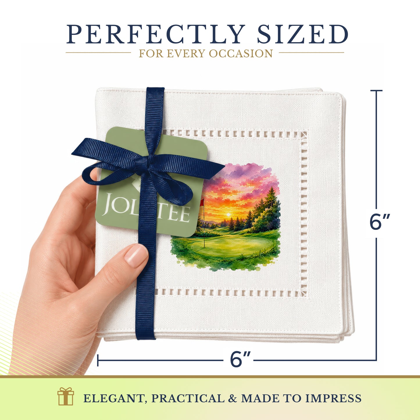 Sunset Golf Hemstitch Napkins