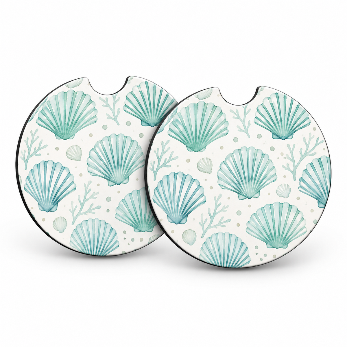Jolitee Coastal Car Coasters, Absorbent Neoprene Cup Holder
