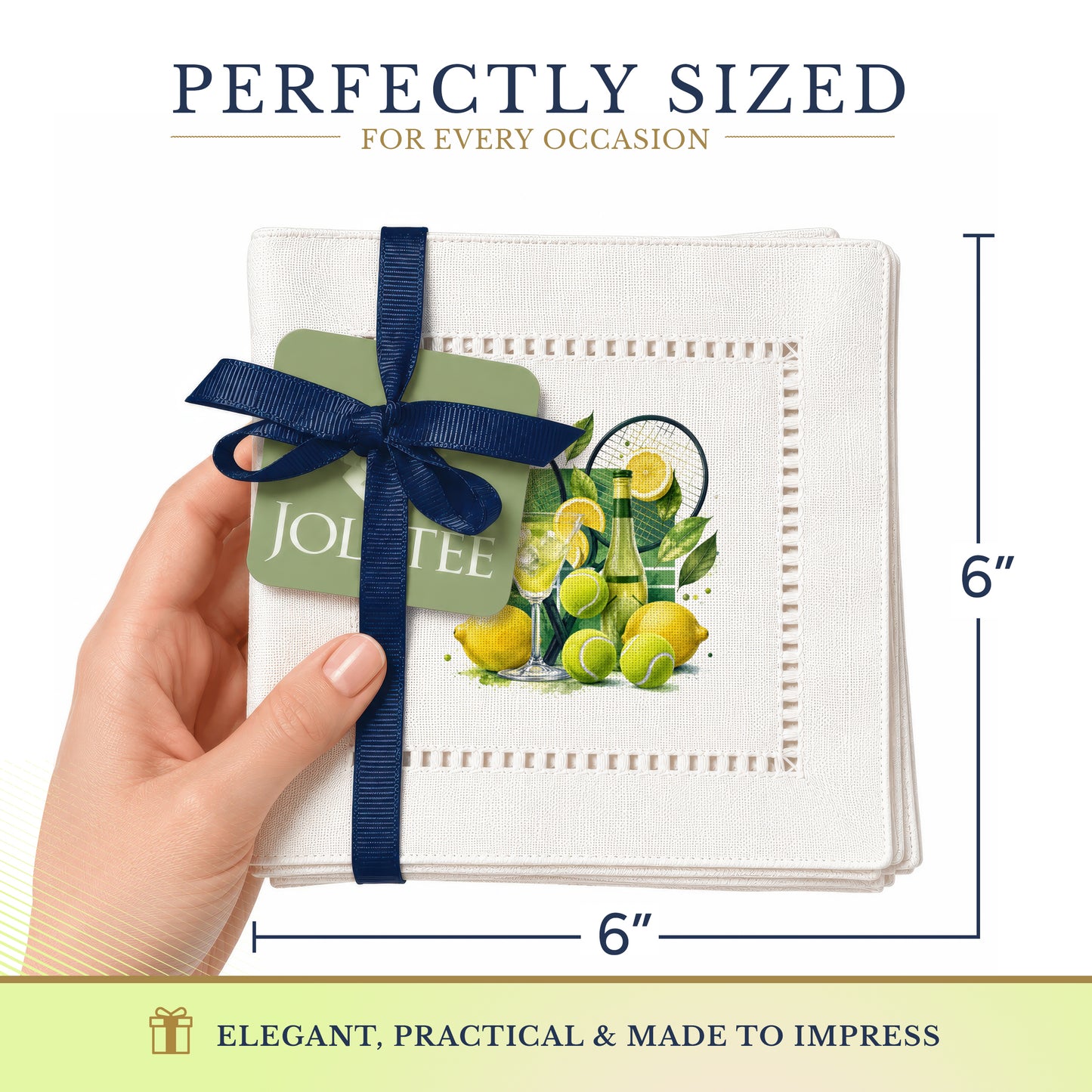 Tennis Lemon Hemstitch Napkins