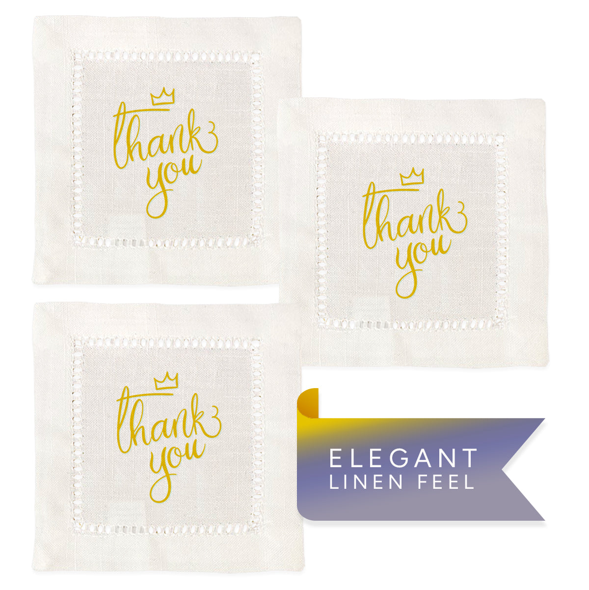 Thank You (Crown) Hemstitch Napkins