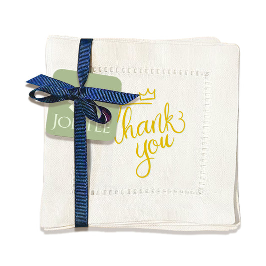 Thank You (Crown) Hemstitch Napkins