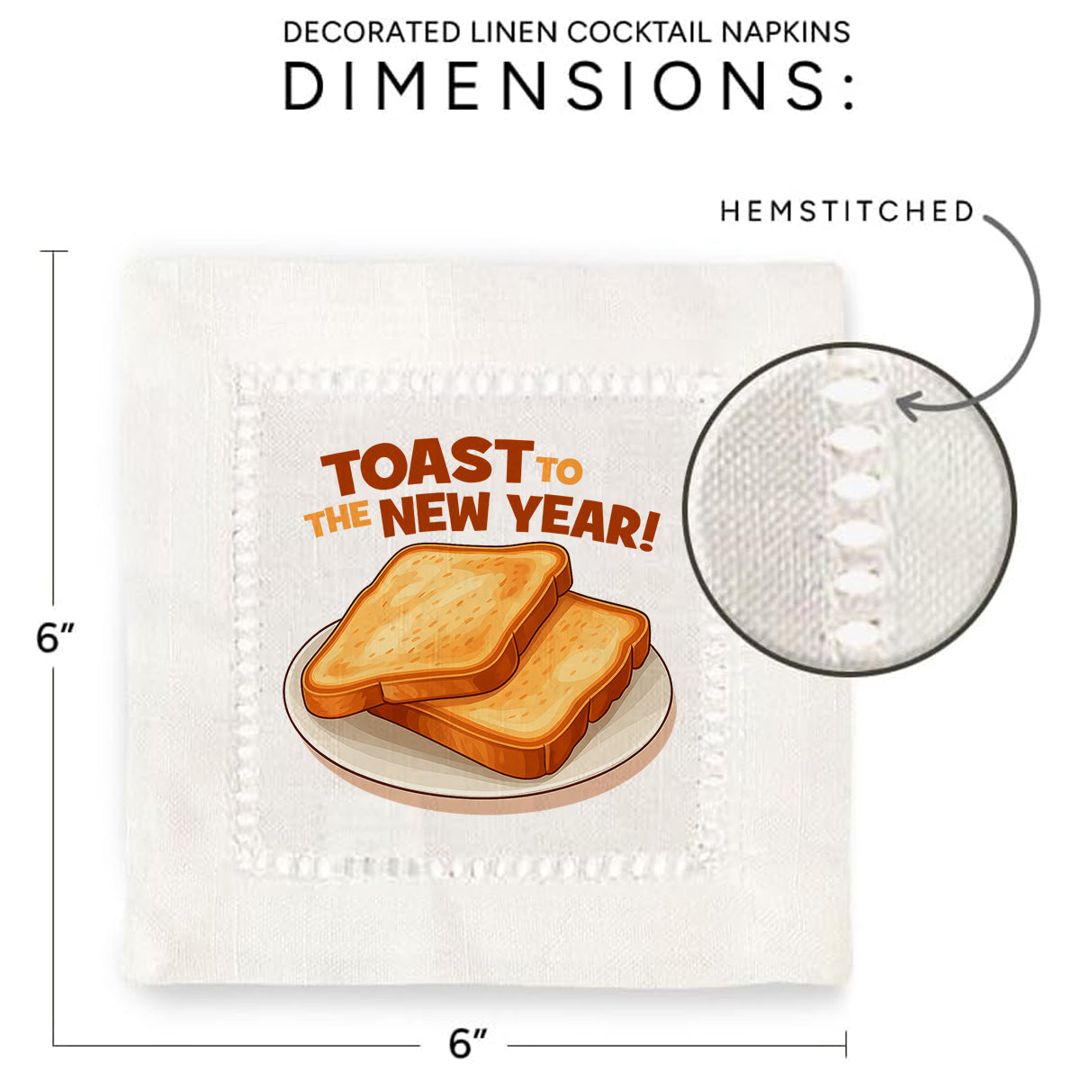 Toast Hemstitch Napkins