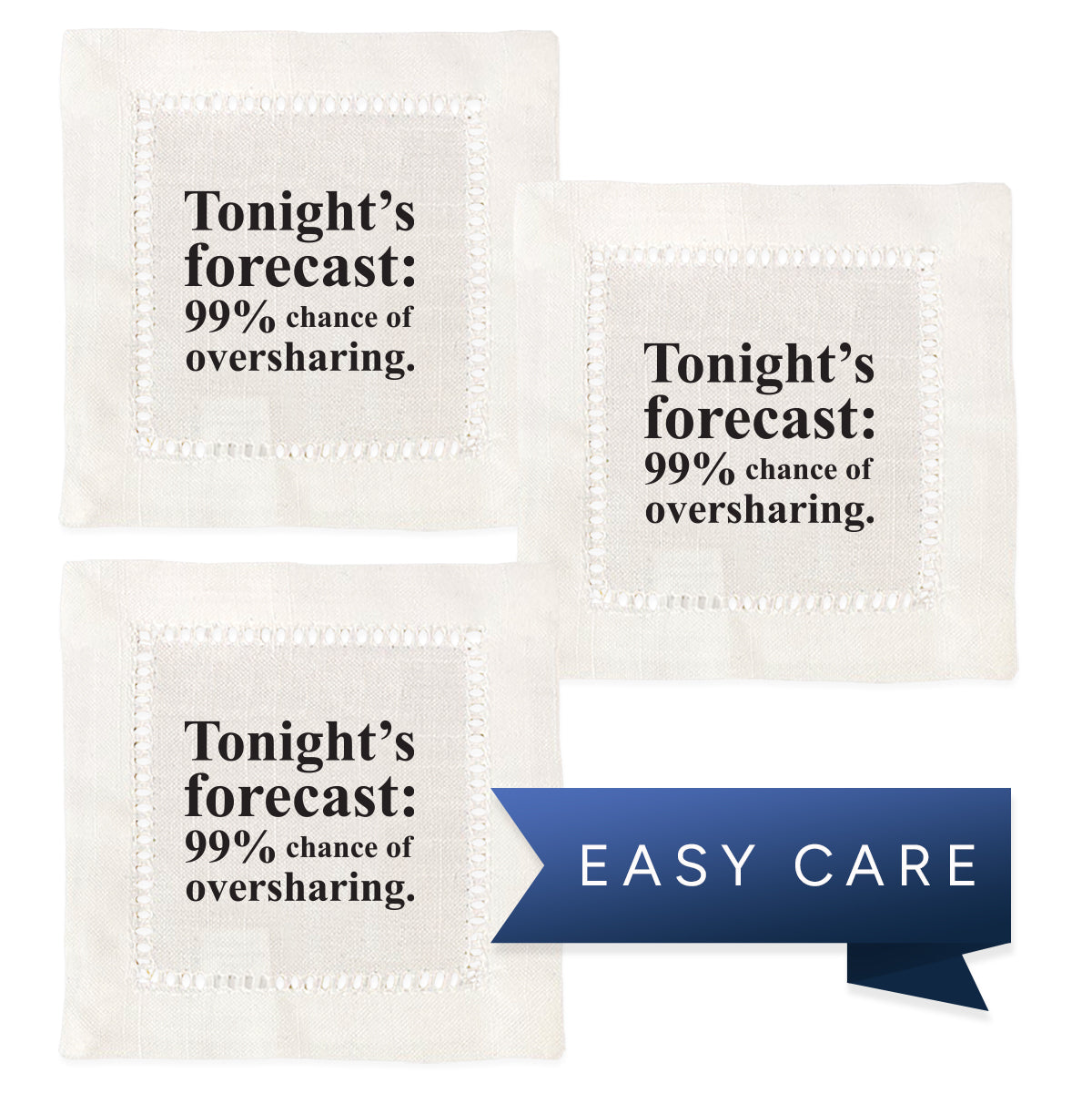 Tonights Forecast Hemstitch Napkins