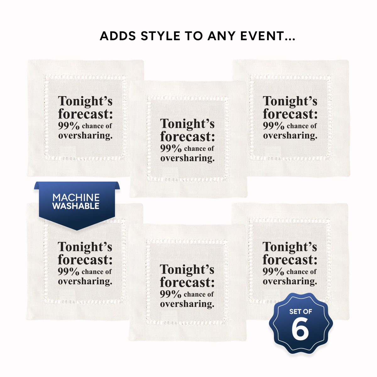 Tonights Forecast Hemstitch Napkins