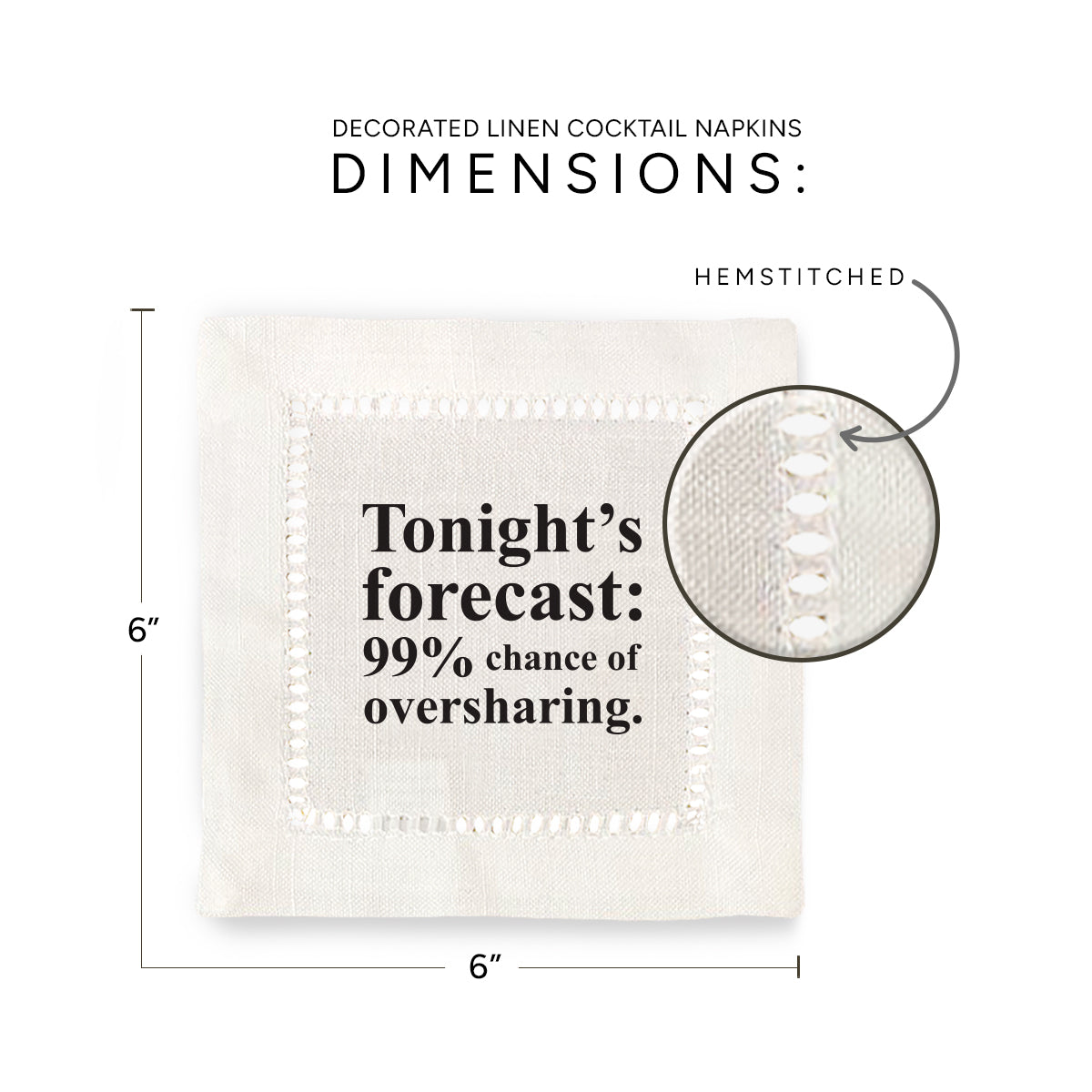 Tonights Forecast Hemstitch Napkins