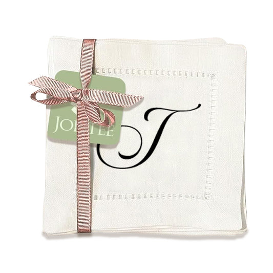 Monogram Script - T Hemstitch Napkins