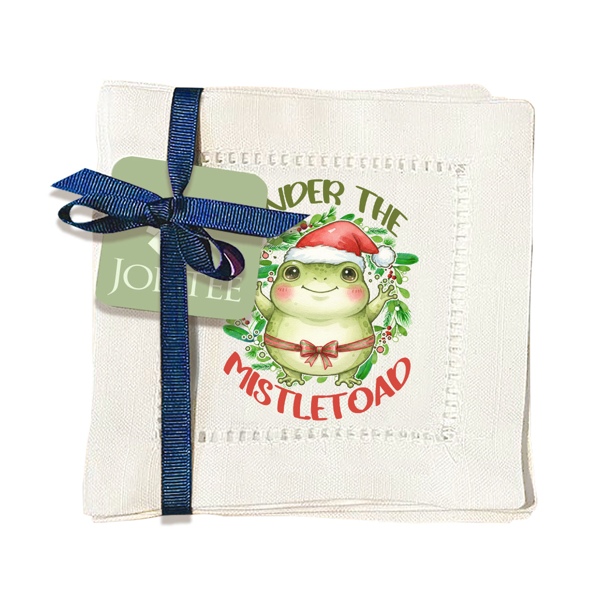 Under The Mistletoad Hemstitch Napkins