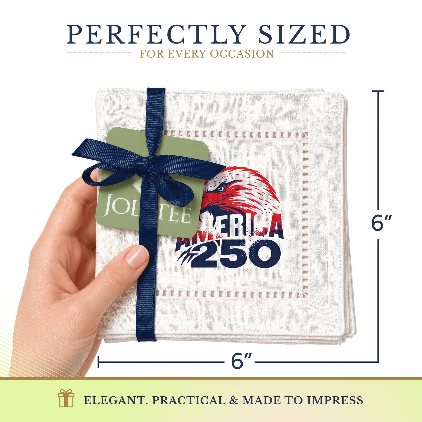 America 250 Eagle Legacy Hemstitch Napkins