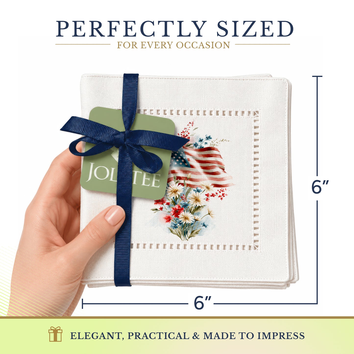 America 250 Liberty Blooms Hemstitch Napkins