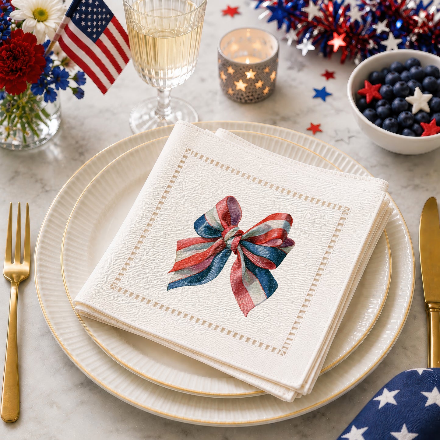 America 250 Ribbon Hemstitch Napkins
