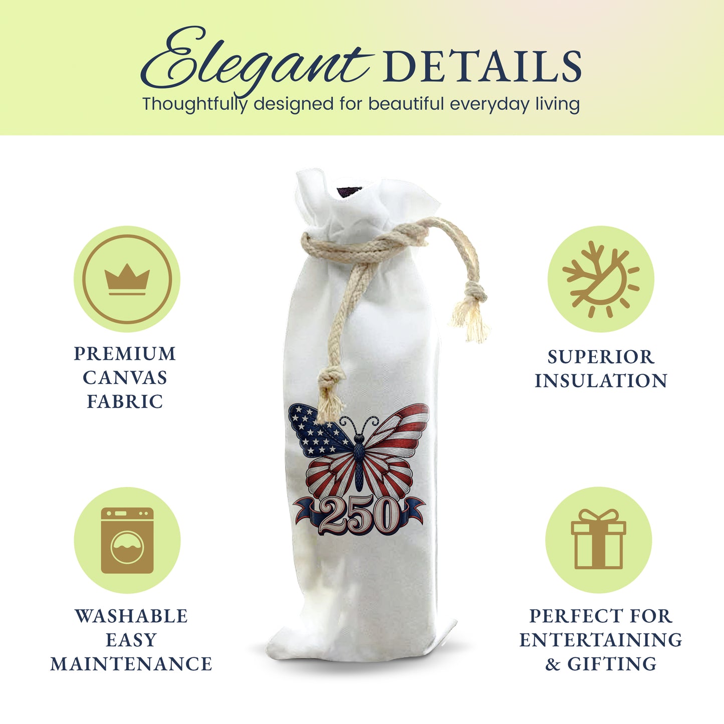 Bottle Bags - America 250 Butterfly