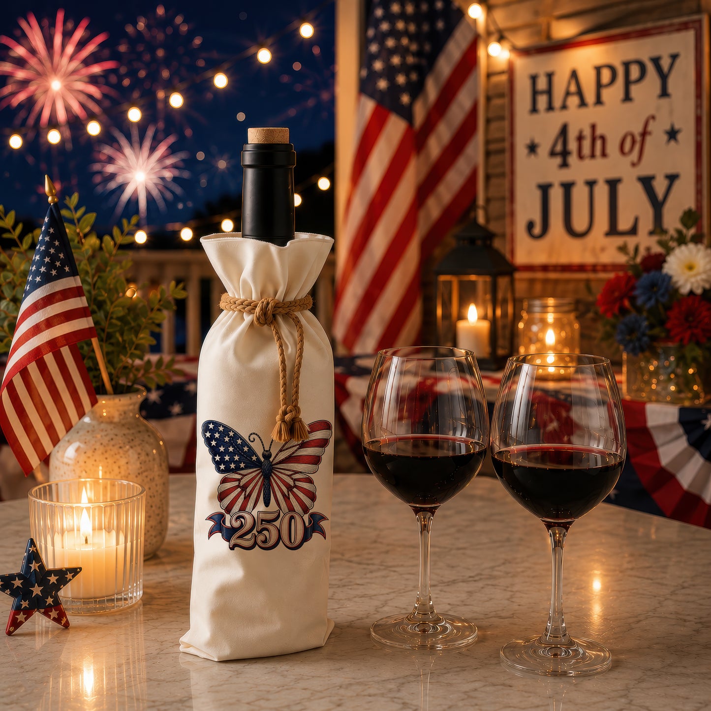 Bottle Bags - America 250 Butterfly