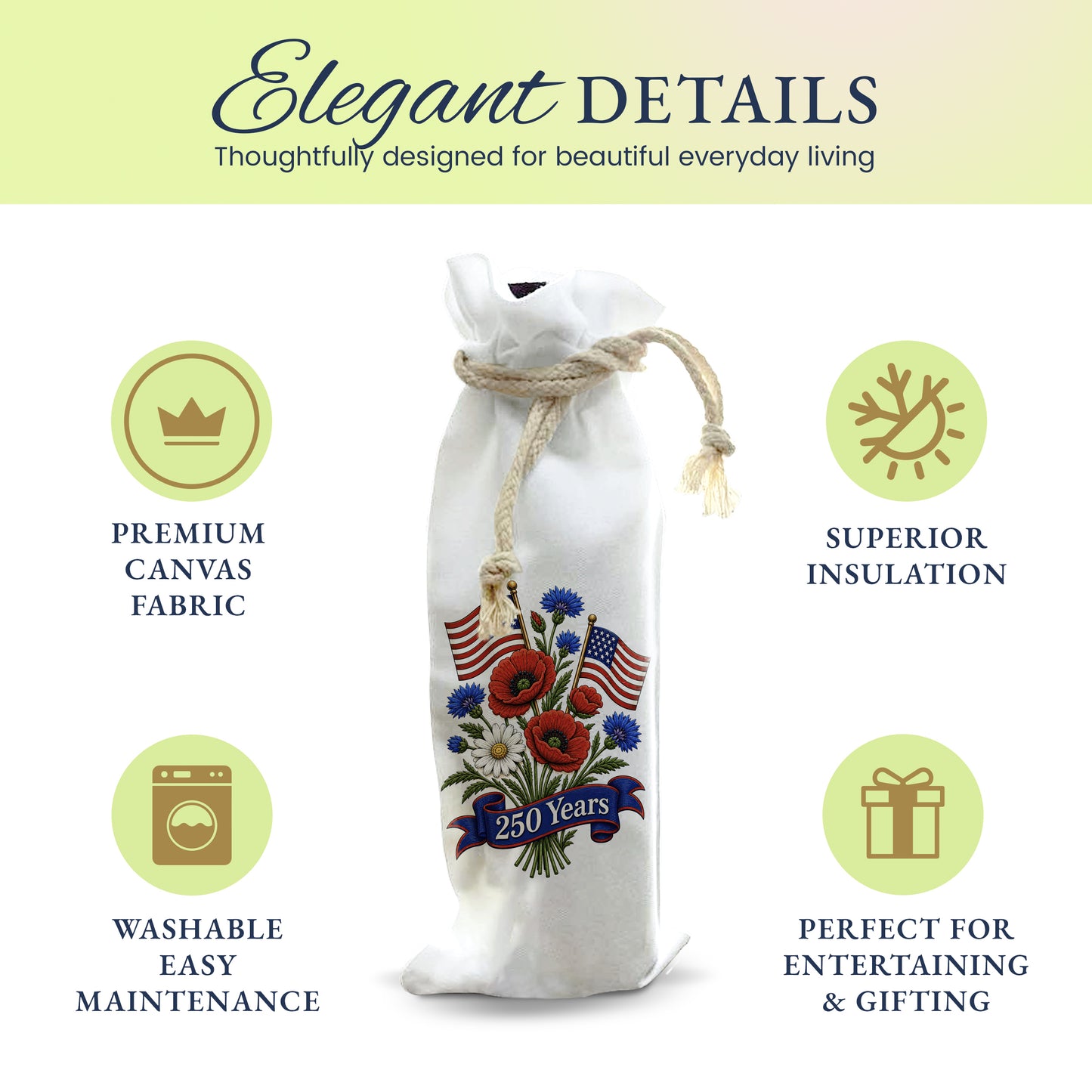 Bottle Bags - America 250 Flowers