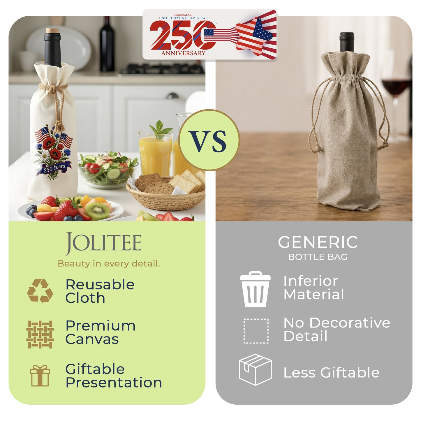 Bottle Bags - America 250 Flowers