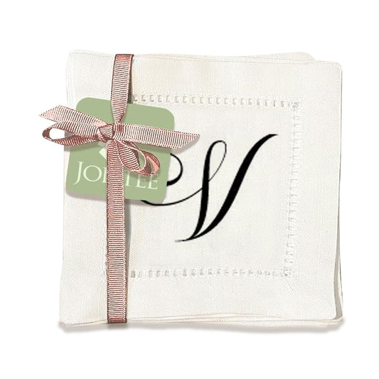 Monogram Script - V Hemstitch Napkins