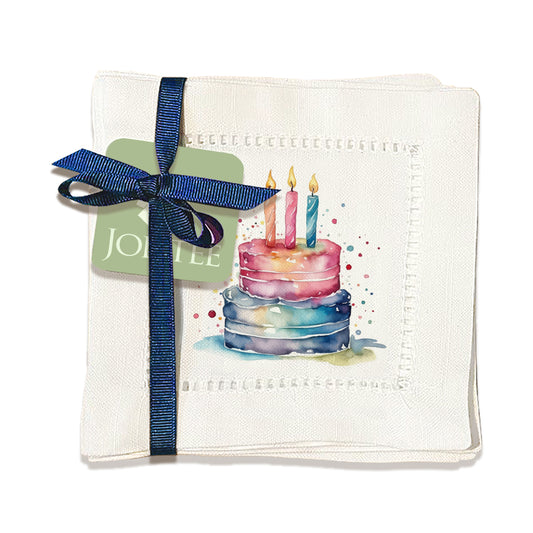 Watercolor Cake Hemstitch Napkins