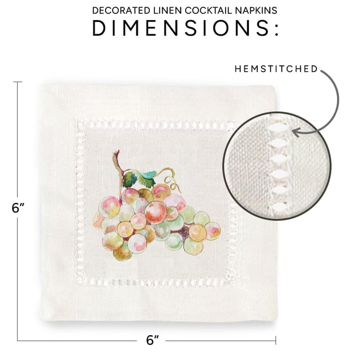 Grapes Hemstitch Napkins