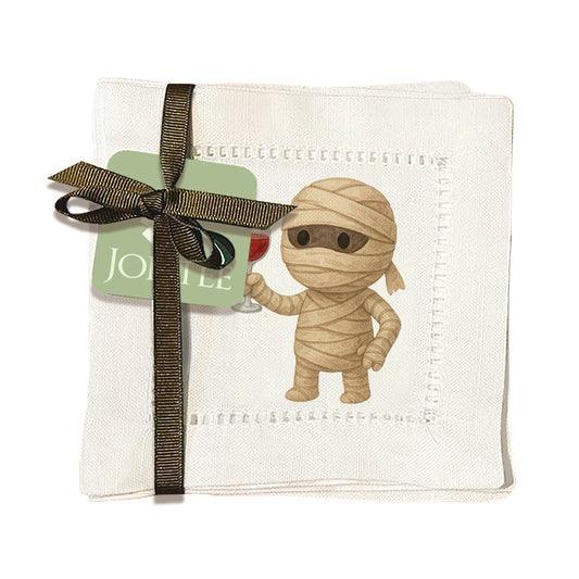 Watercolor Mummy Hemstitch Napkins