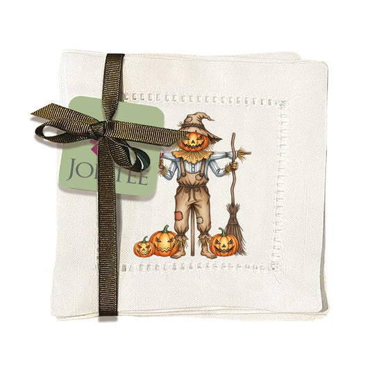 Watercolor Scarecrow Hemstitch Napkins