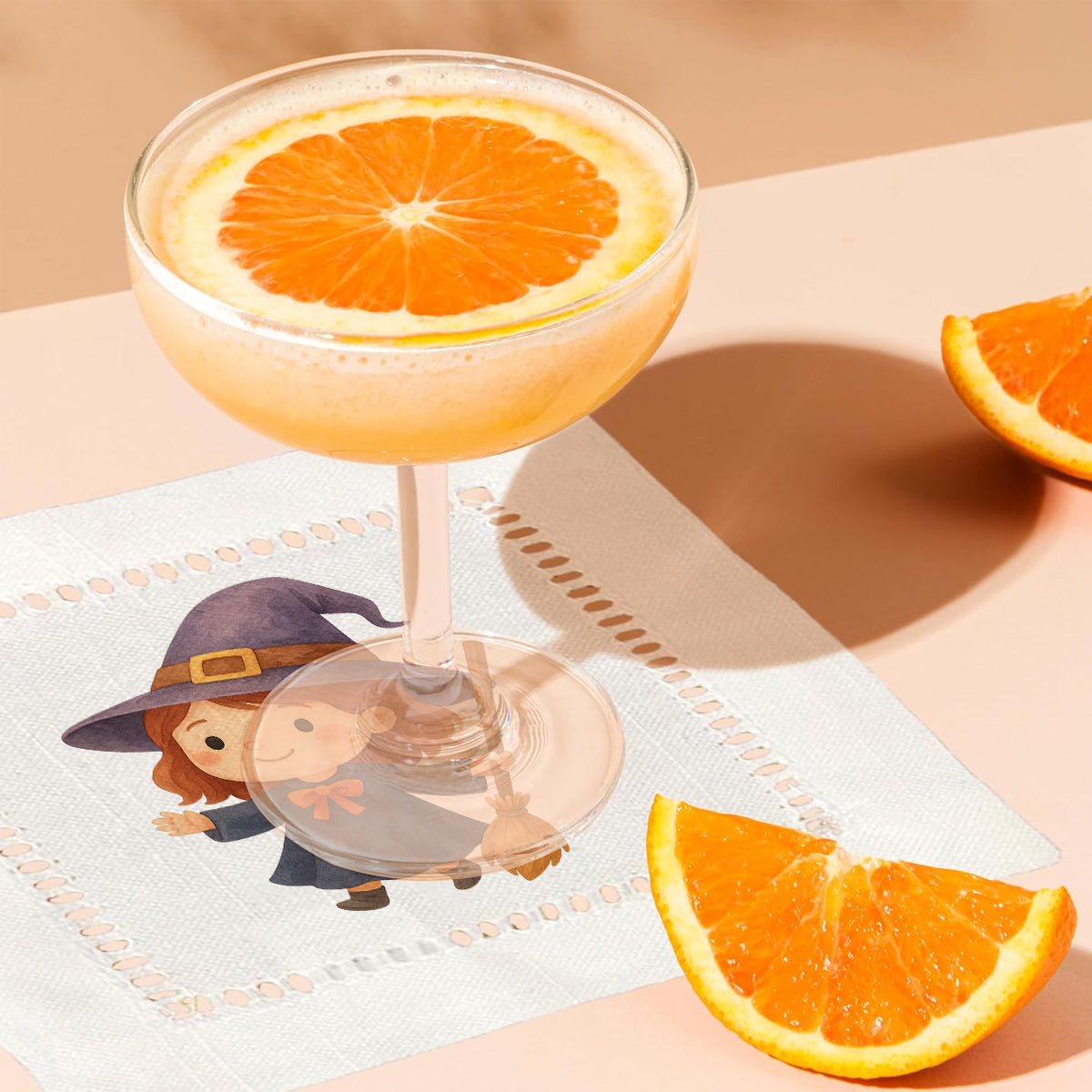 Watercolor Witch Hemstitch Napkins