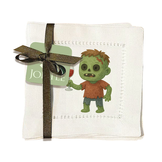 Watercolor Zombie Hemstitch Napkins