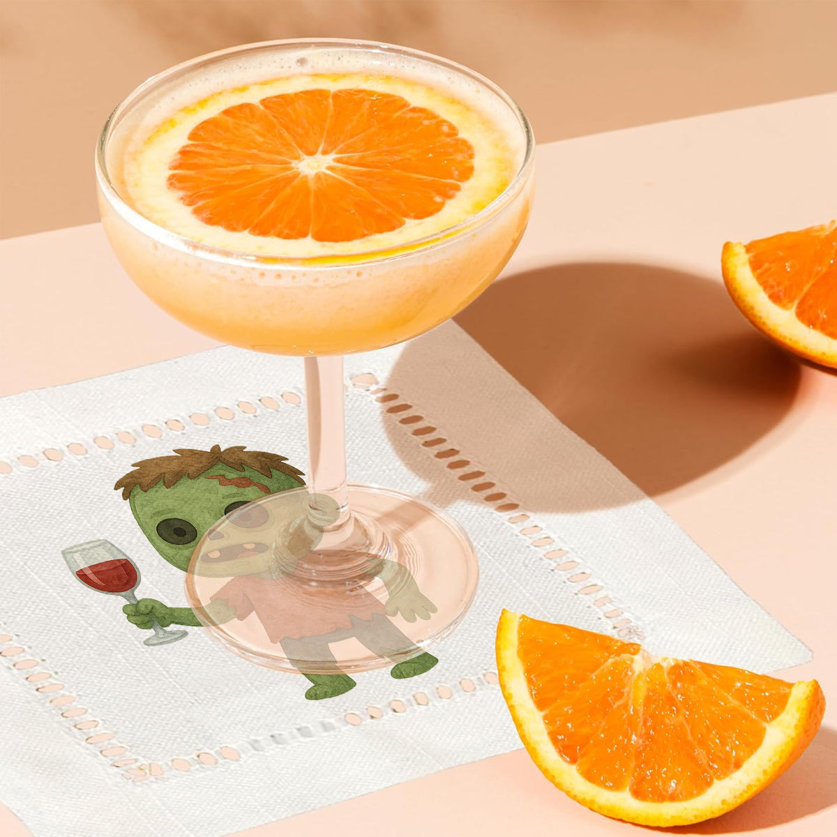 Watercolor Zombie Hemstitch Napkins