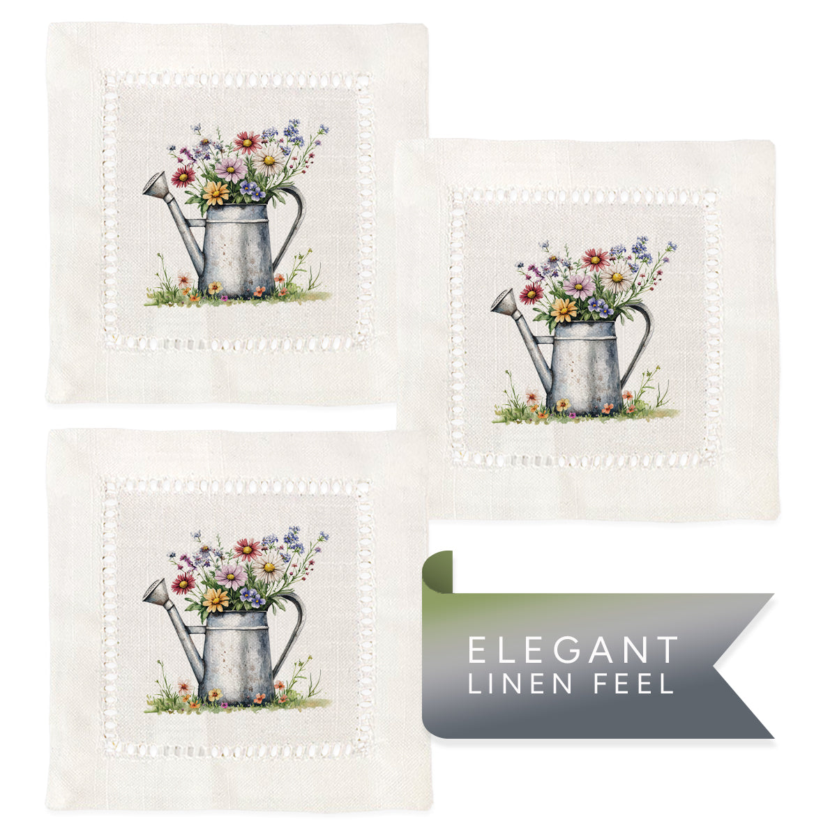 Watering Can Hemstitch Napkins