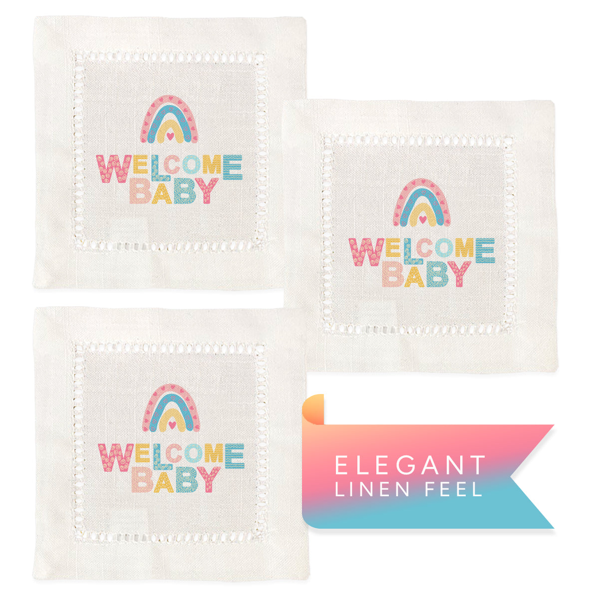 Welcome Baby Hemstitch Napkins