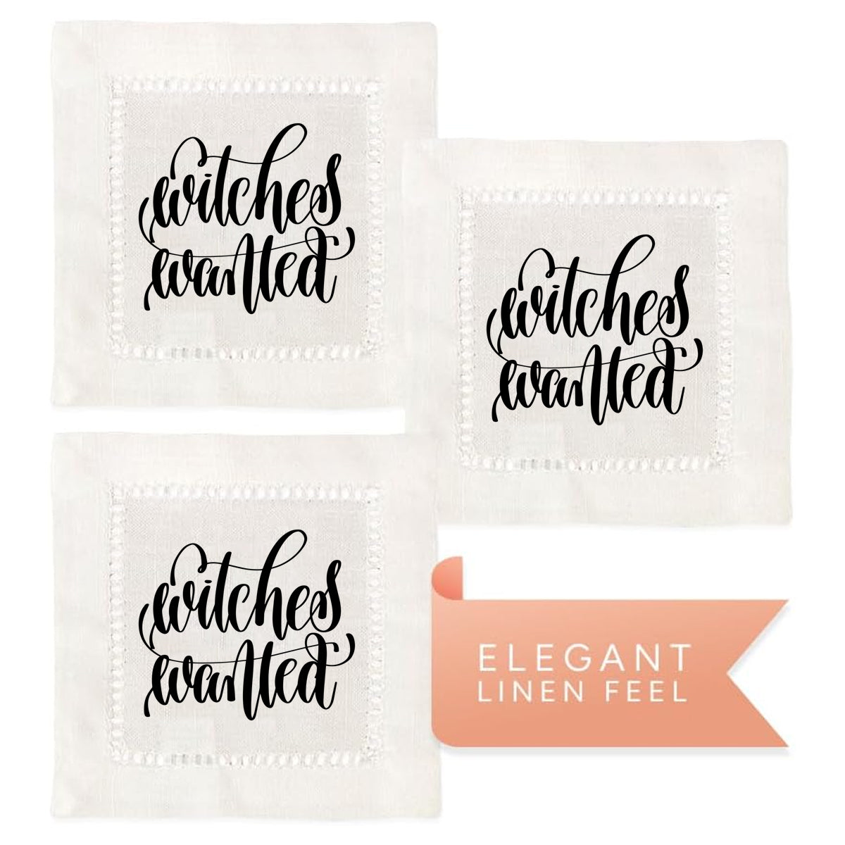 Witches Wanted Hemstitch Napkins