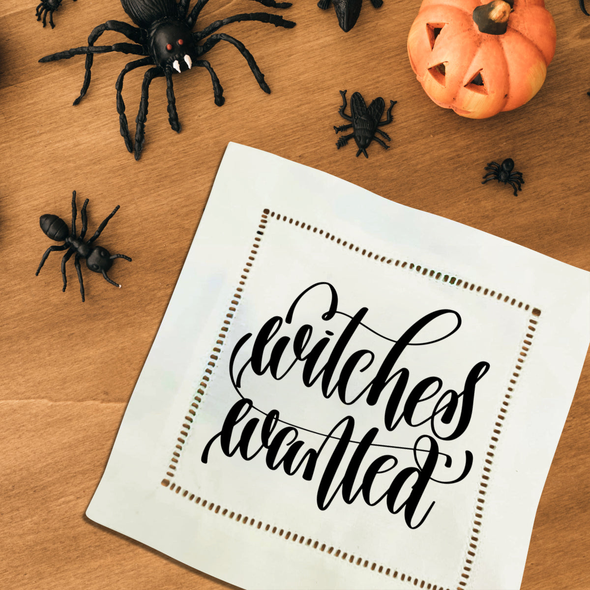 Witches Wanted Hemstitch Napkins