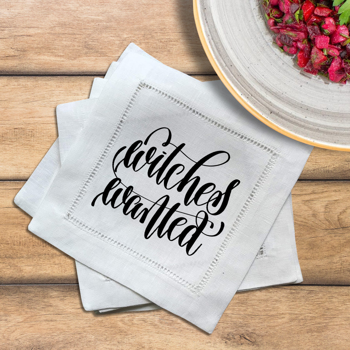 Witches Wanted Hemstitch Napkins
