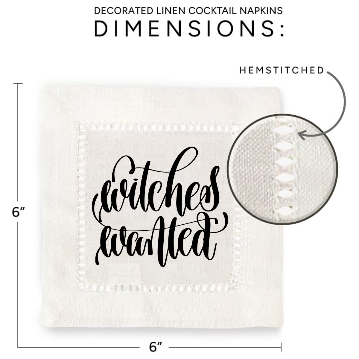 Witches Wanted Hemstitch Napkins