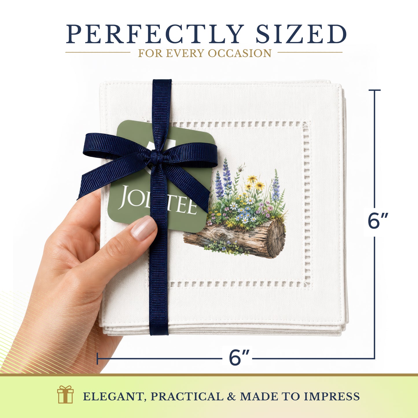 Garden Wood Trunk Hemstitch Napkins