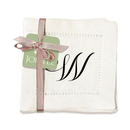 Monogram Script - W Hemstitch Napkins