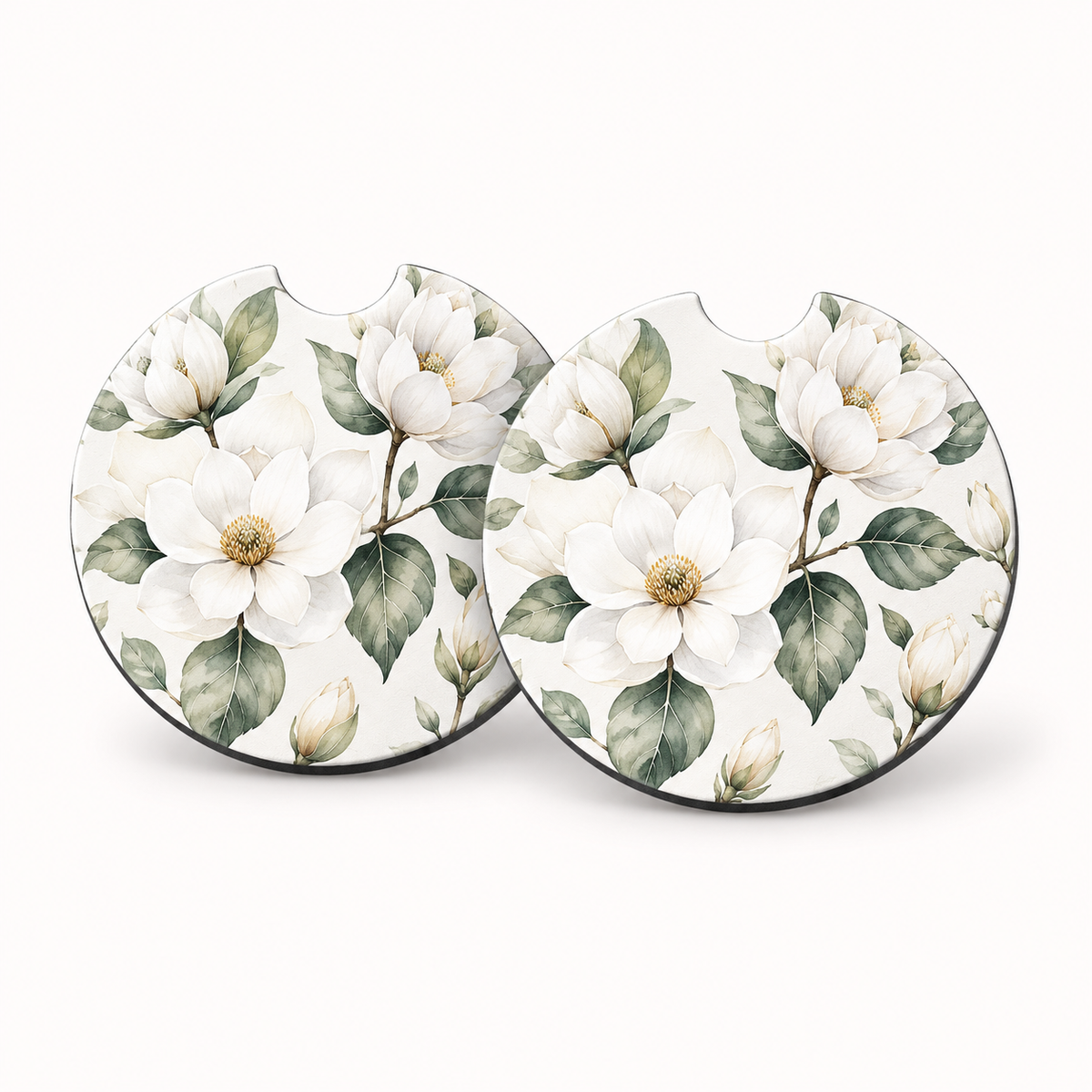 Jolitee Florals Car Coasters, Absorbent Neoprene Cup Holder