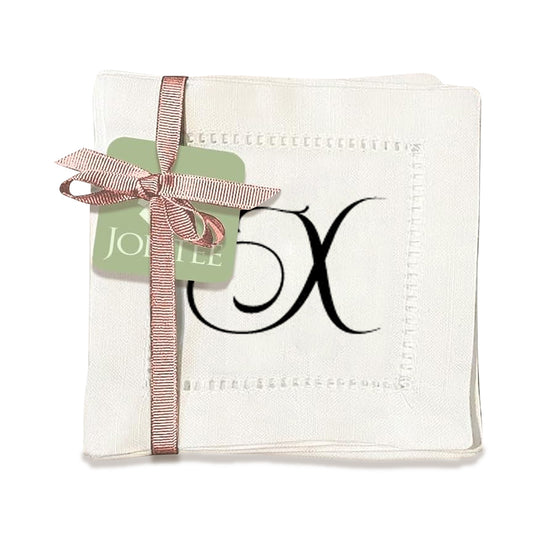 Monogram Script - X Hemstitch Napkins