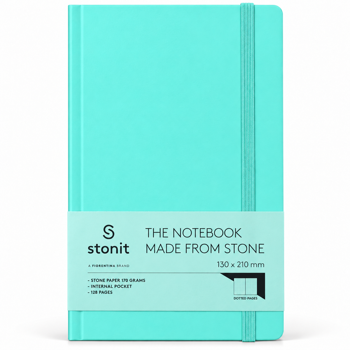 Stonit Stone Paper Notebook, Water-Resistant Dot Grid Journal, Hardcover with Elastic Closure, Silky-Smooth Tear-Resistant Pages, Aqua, 128 Pages, 5 x 8 Inches (Copy)