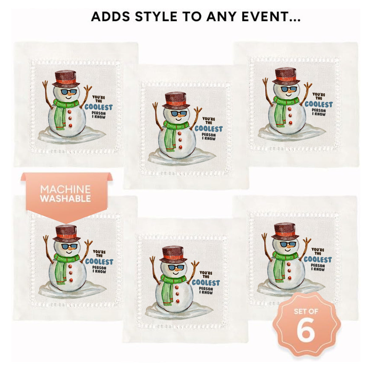 The Coolest Person I Know Hemstitch Napkins