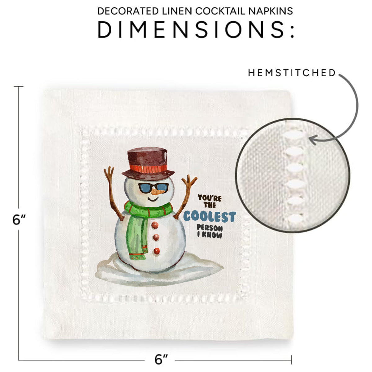 The Coolest Person I Know Hemstitch Napkins