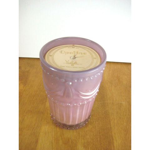 K. HALL OPALINE VIOLET SCENTED 10 OZ. GLASS JAR VEGETABLE WAX CANDLE NEW