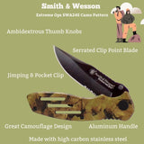 SMITH & WESSON SWA24S EXTREME OPS CAMO LINERLOCK TACTICAL FOLDING POCKET KNIFE