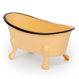 Rustic Enamel 1 Piece 5.5" Metal Clawfoot Mini Bathtub Soap Dish Mini Bath Tub Decoration Clawfoot Tub Soap Caddy