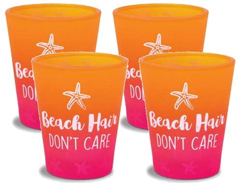 Cape Shore Velvet Frosted Shot Glass Set of Four Beach Summer Fun Party Theme